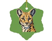 Serval Ornament Green Ceramic/ Circle Star Snowflake