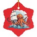 Orange Kraken Ornament Red Ceramic