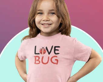 Love Bug Kids' T-shirt / Short Sleeved Tee / Valentines Day clothing