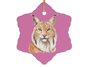 Lynx Ornament Purple Ceramic