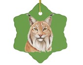 Lynx Ornament Green Ceramic