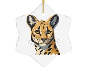 Serval Ceramic Ornament | 4 Shapes | African Cat | Wildlife Christmas Gift