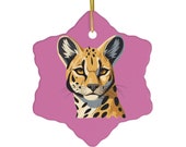 Serval Ornament Purple Ceramic