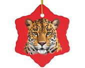 Jaguar Ornament Red Ceramic