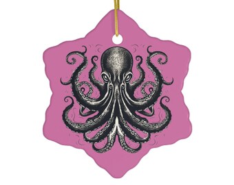 Black Kraken Ornament | Purple Ceramic | Seattle Kraken Fan | Holiday Gift
