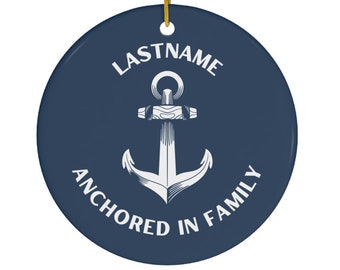 Personalized Navy Family Ornament | Anchored in Family | USNA Graduation Gift