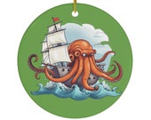 Orange Kraken Ornament