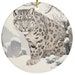 Ceramic Ornament Ukiyo-e Style Snow Leopard