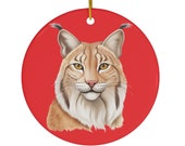 Lynx Ornament Red Ceramic