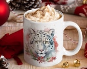 Holiday Snow Leopard Mug