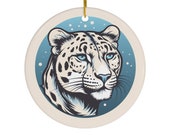Blue Snow Leopard Ornament