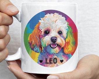 Personalized Toy Poodle Mug | White Poodle | Custom Pet Name | Dog Mom Gift