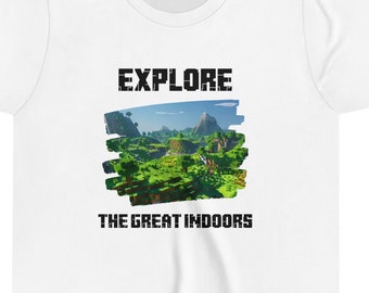 Ontdek het geweldige binnenshuis - Lichte kleuren / Pixel Adventure T-shirt voor kinderen / Indoor Explorer's Essential