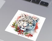 Holiday Snow Leopard Sticker