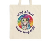 Wild About Snow Leopards Cotton Canvas Tote Bag