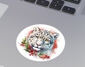 Holiday Snow Leopard Sticker
