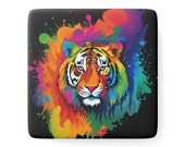 Rainbow Tiger Porcelain Magnet
