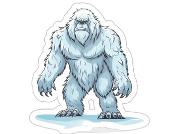 Blue Yeti Bigfoot Sasquatch Vinyl Sticker | Indoor/Outdoor | Cryptid Gift