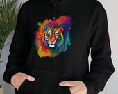 Rainbow Tiger Black Hoodie