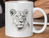 Regal Lioness Ceramic Mug 11oz