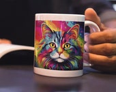 Rainbow Cat Ceramic Mug