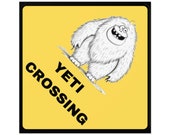 Cute Yeti Crossing Sticker