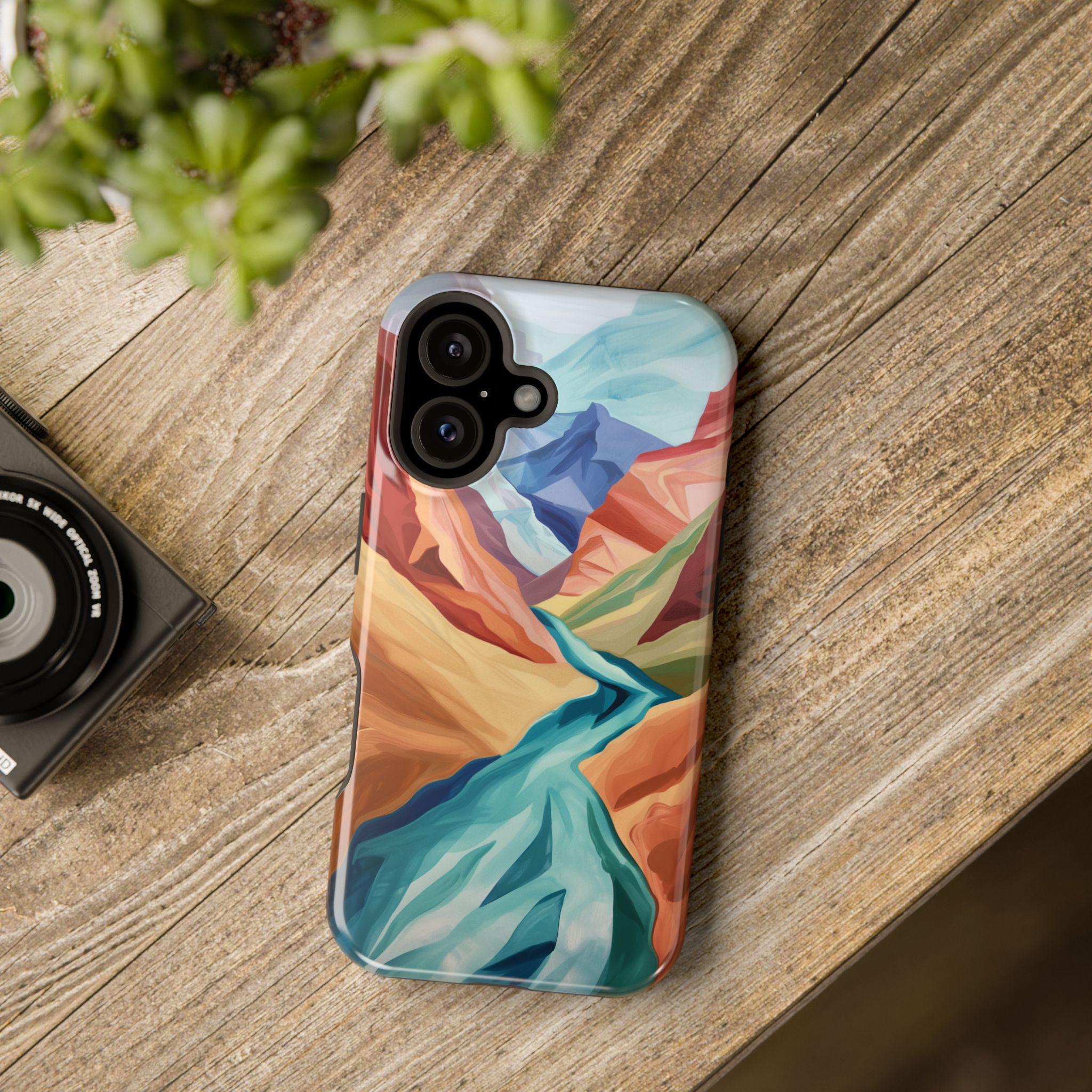 iPhone 16 Case, Mountains and River MagSafe Case, Fits iPhone models 13, 14, 15, 16, Nature Lover Gift, Adventure Mobile Accessory