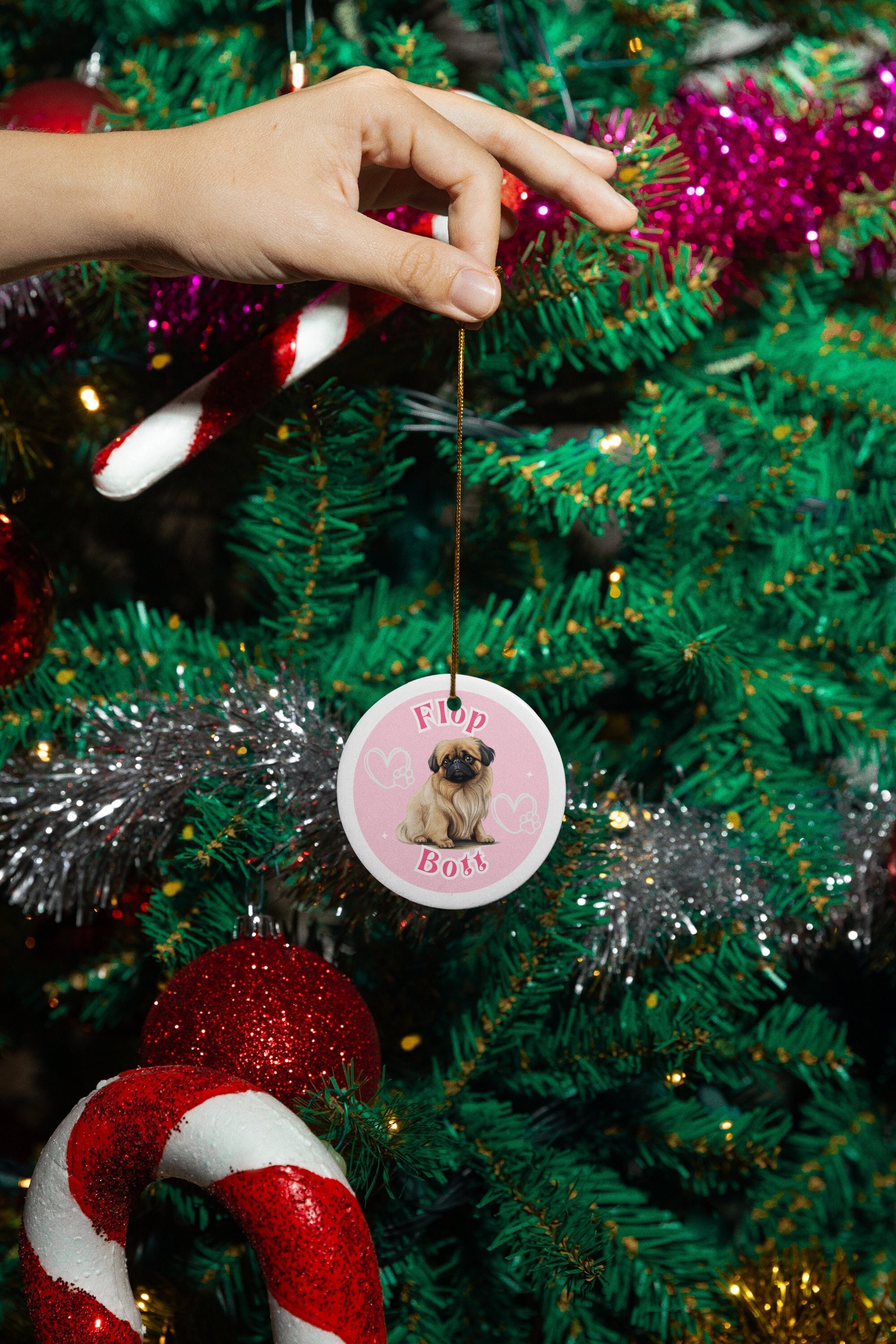 Pink Flop Bott Ornament