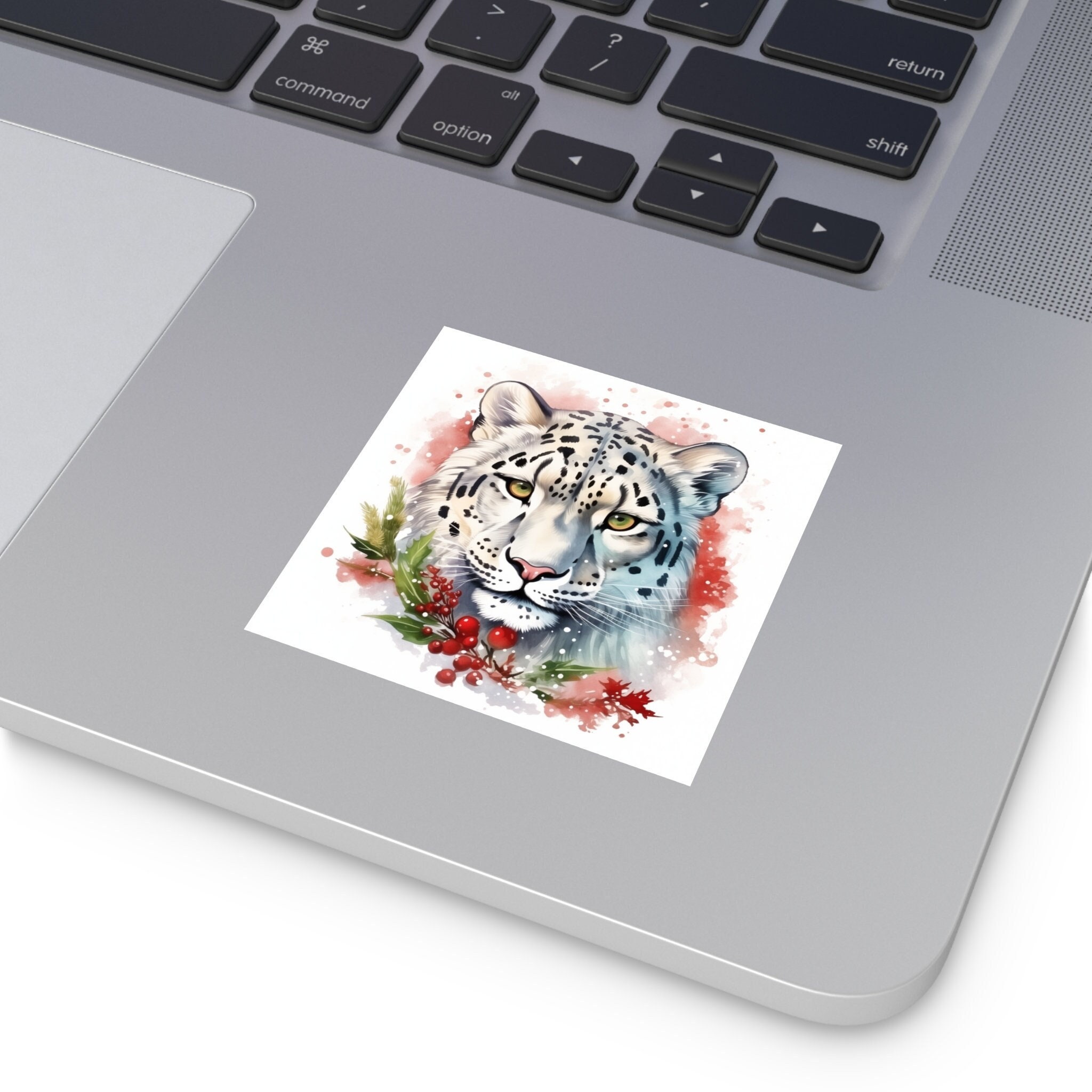 Holiday Snow Leopard Sticker