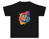 Rainbow Tiger Black Youth T-shirt
