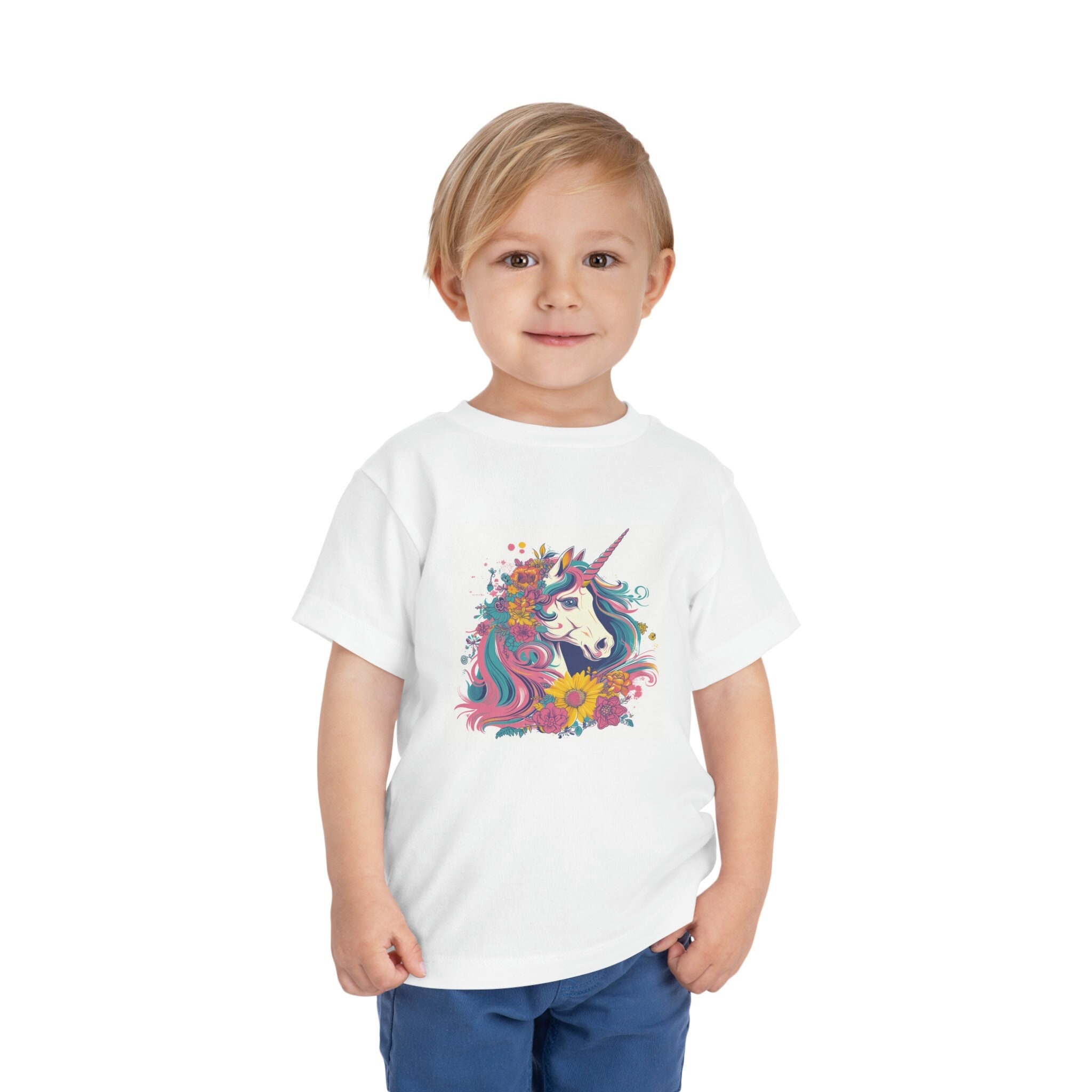 Retro Unicorn Rainbow Flower Shirt: Magical Dreams for Kids!