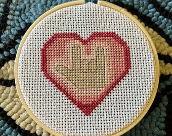 ASL I Love You Cross Stitch Pattern / PDF Download / Easy Pattern to follow