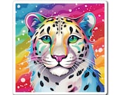 Rainbow Snow Leopard Magnet