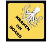 White Kraken on Board Sticker
