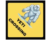 Scary Yeti Crossing Sticker