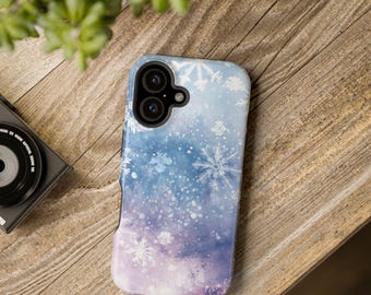 Watercolor Snowflakes iPhone Case MagSafe | Winter Art | Fits 13 14 15 16