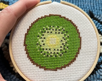 Hello Kiwifruit / Easy Cross Stitch Pattern / PDF Download