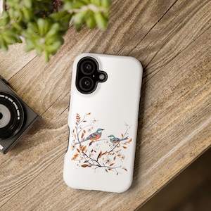 iPhone 16 Case Birds on a Branch MagSafe / Gift for Bird Lover / Simple Elegant / For iPhone 16, 15, 14, 13 models