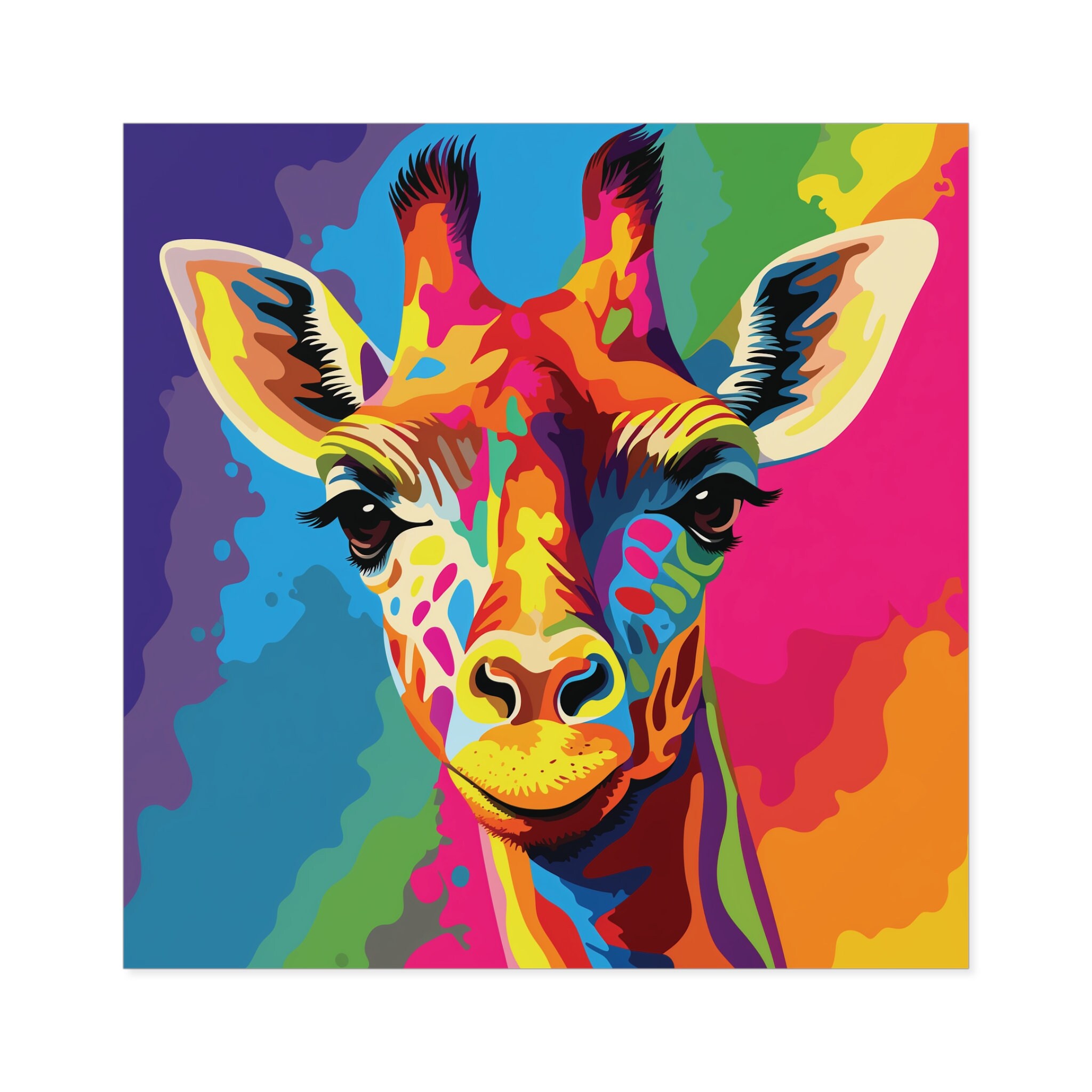 Rainbow Giraffe Square Sticker
