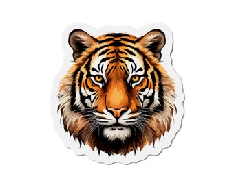 Majestic Tiger Face Die-Cut Vinyl Magnet | Big Cat Art | Tiger Gift