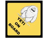 White Yeti on Board Sticker