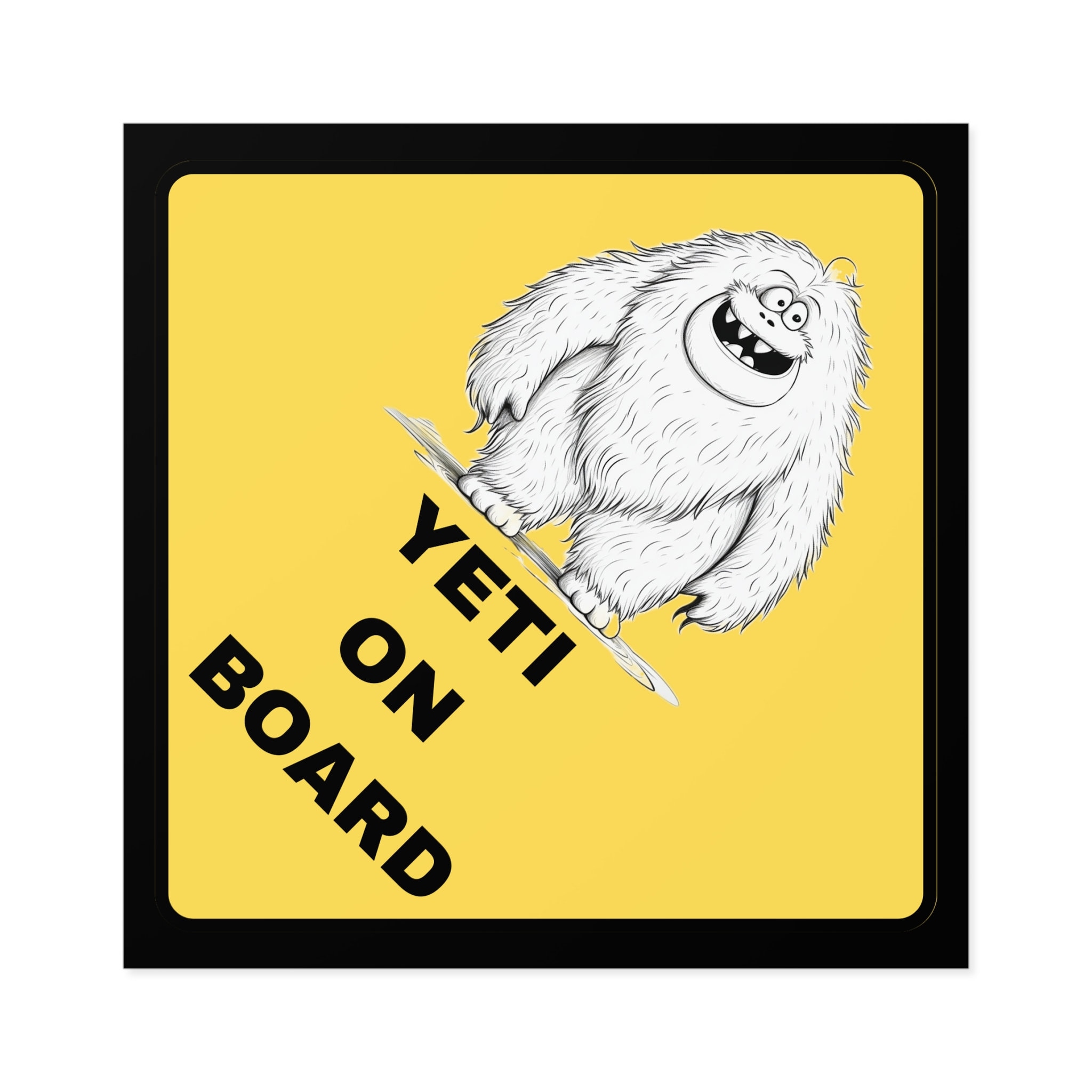 White Yeti on Board Sticker