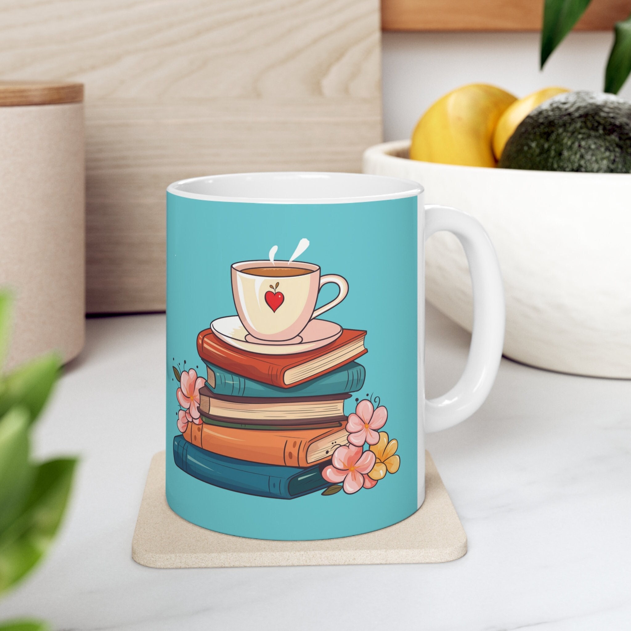 Books and Tea Mug
