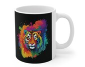 Rainbow Tiger Ceramic Mug 11oz
