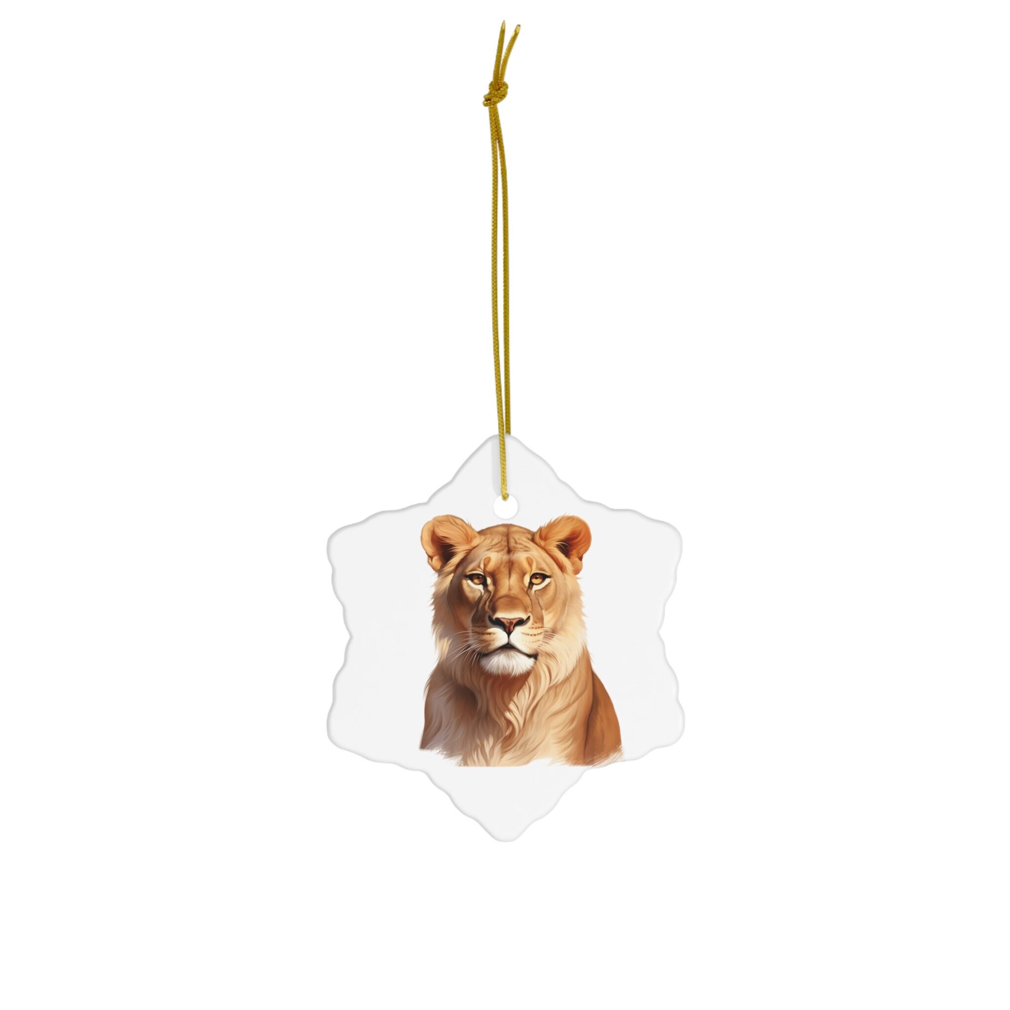 Regal Lioness Ceramic Ornament