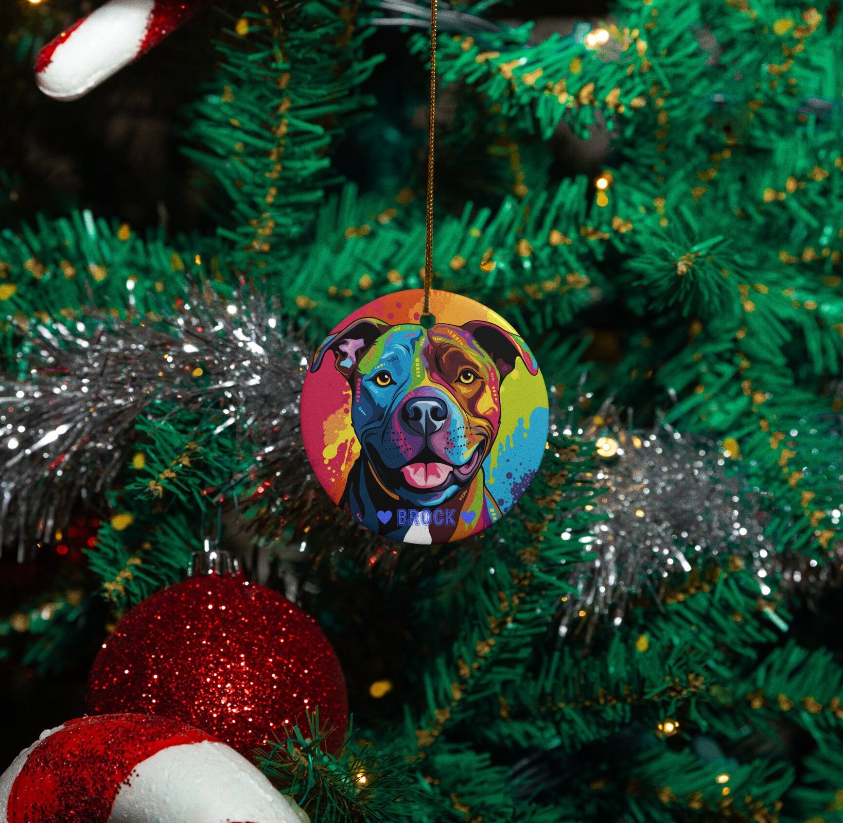 Personalized American Staffordshire Ornament