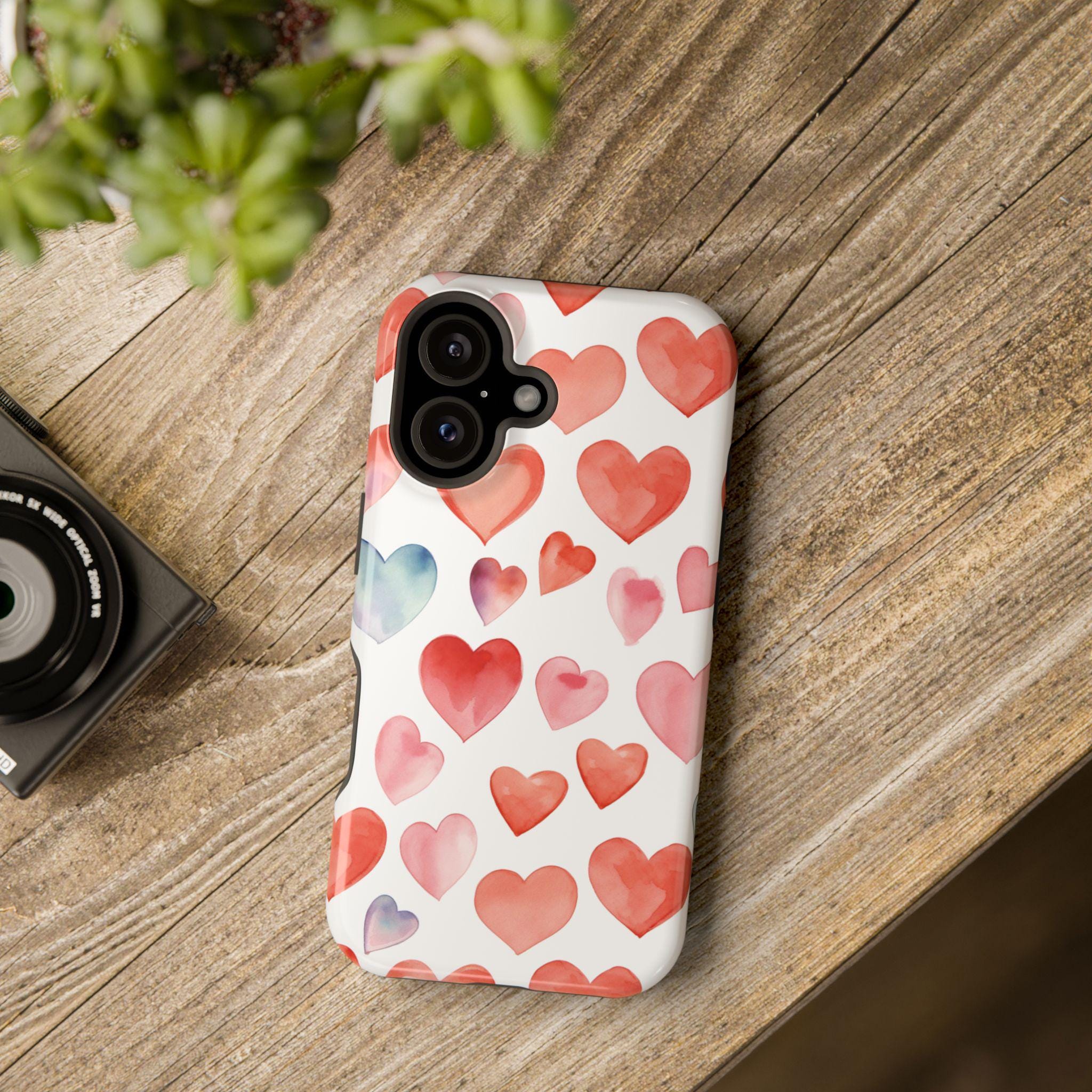 Watercolor Hearts iPhone Case