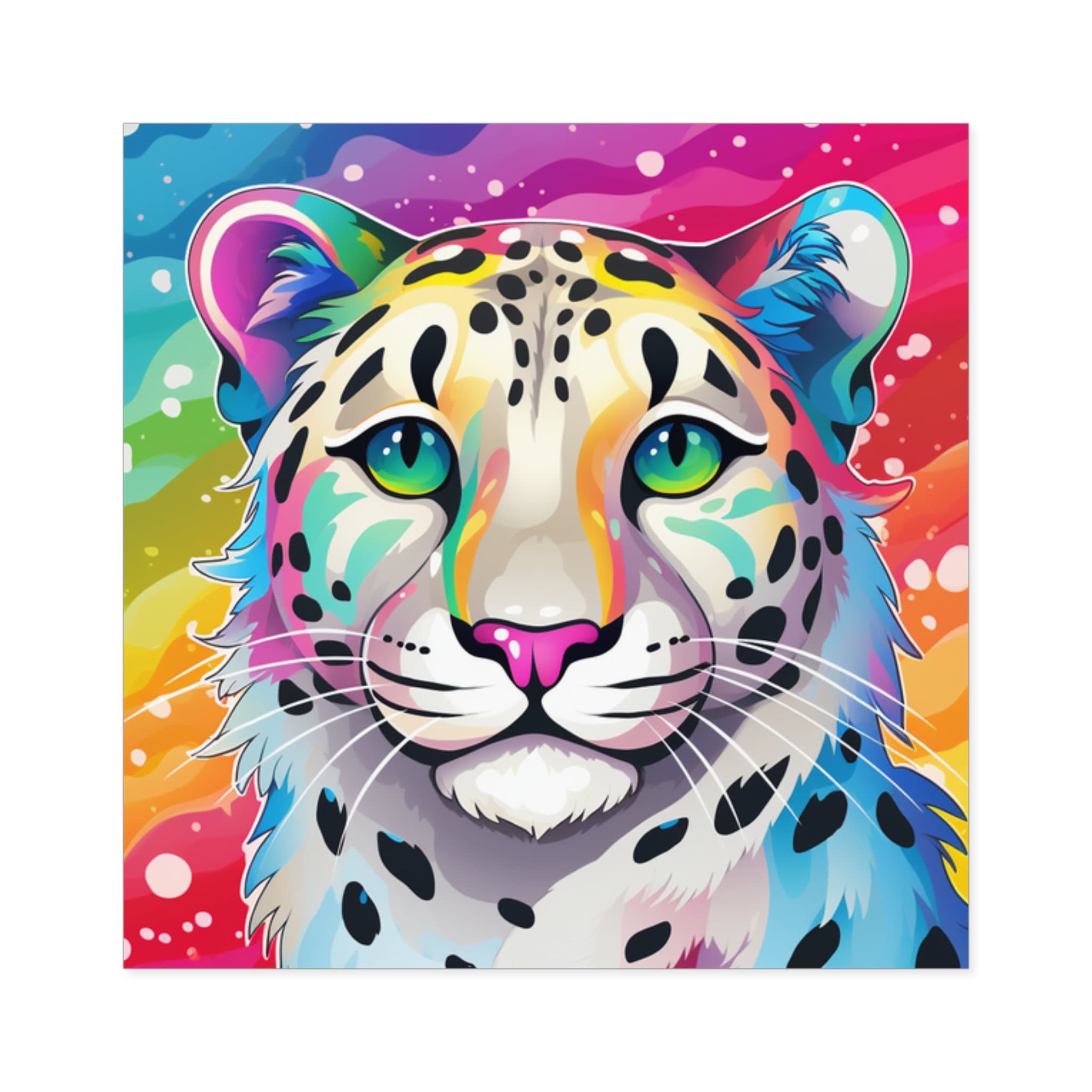 Rainbow Snow Leopard Sticker