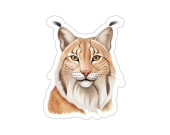 Elegant Lynx Die-Cut Vinyl Sticker | Big Cat Art | Lynx Lover Gift
