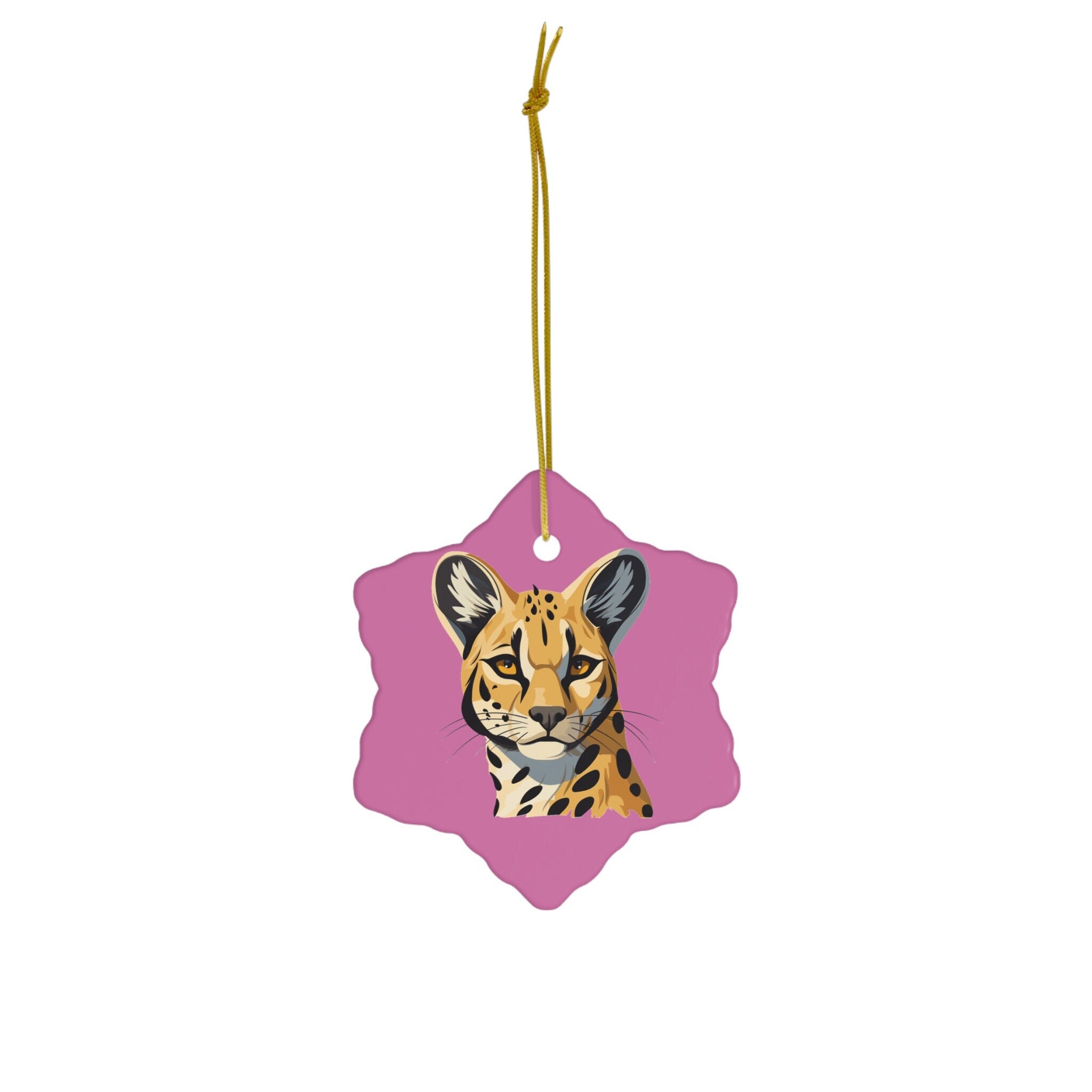 Serval Ornament Purple Ceramic